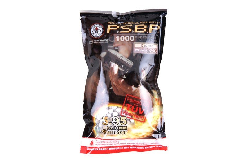 Perfect BB pellets 0.25 g – 1000 pieces White 