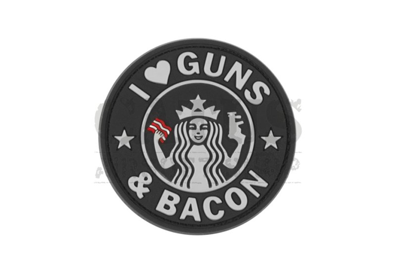 Guns and Bacon Rubber Patch Color Wolf Grey 