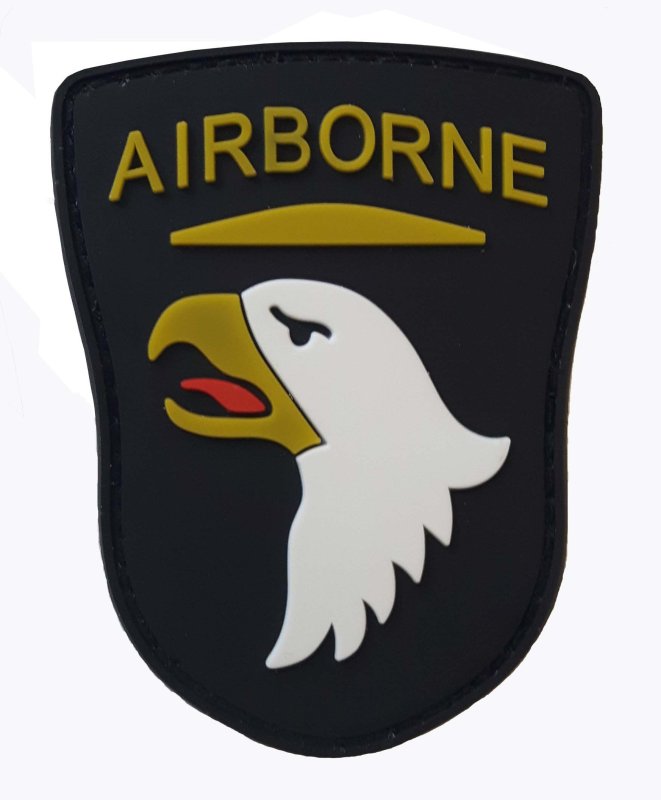 3D velcro patch Airborne - oliva Black 