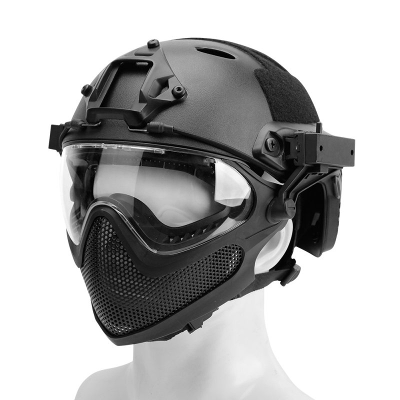 Airsoft helmet with mask B-Type Piloteer Set Guerilla Tactical L Black L