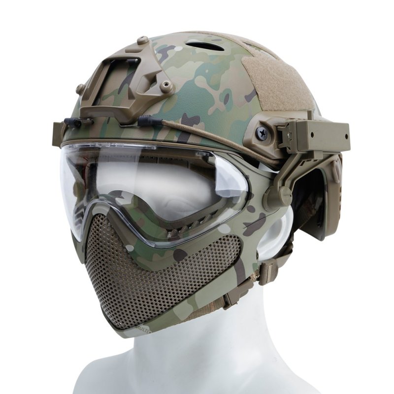 Airsoft helmet with mask B-Type Piloteer Set Guerilla Tactical L Multicam L
