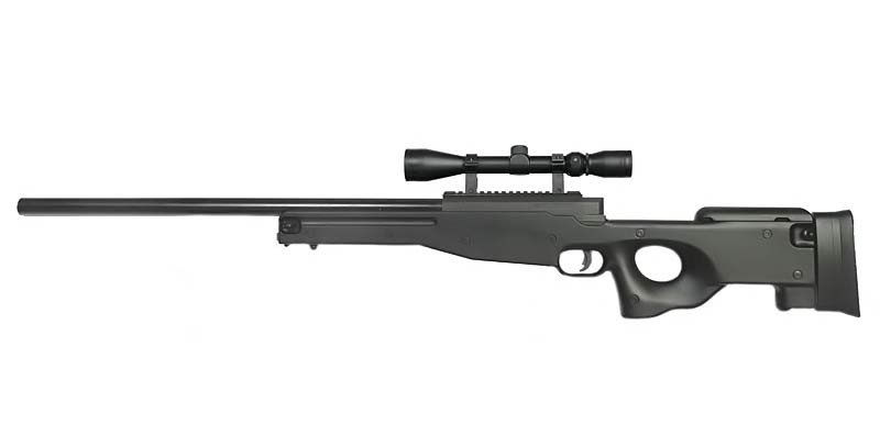 WELL Airsoft Sniper MB01A UPV with rifle scope Black