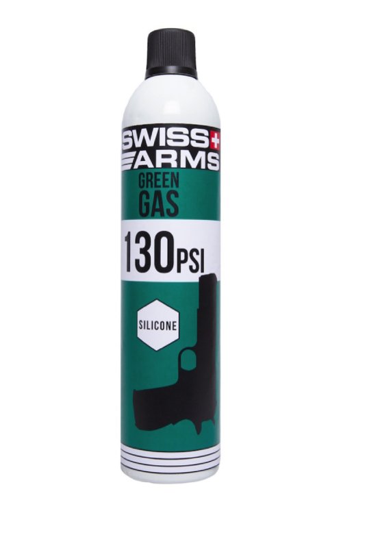 Airsoft gas Green Gas 130 PSI with lubricant Medium 600ml Swiss Arms  
