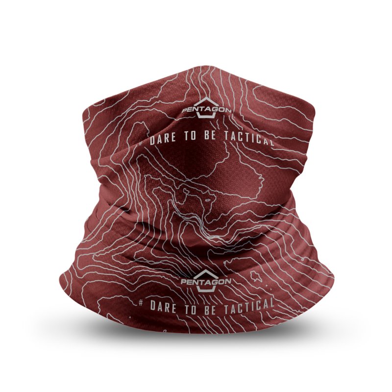 Skiron Topographic Map Pentagon Red