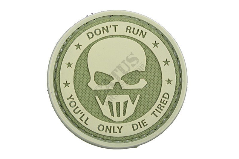 3D velcro patch Dont Run - Ghost Oliva 