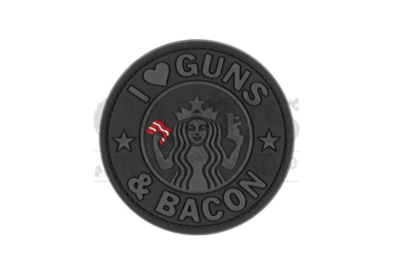 Guns and Bacon Rubber Patch Color Black 