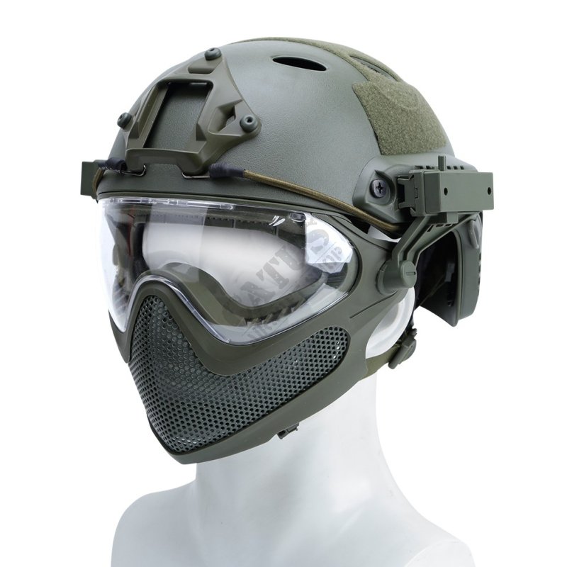 Airsoft helmet and mask B-Type Piloteer Set Guerilla Tactical L Oliva M