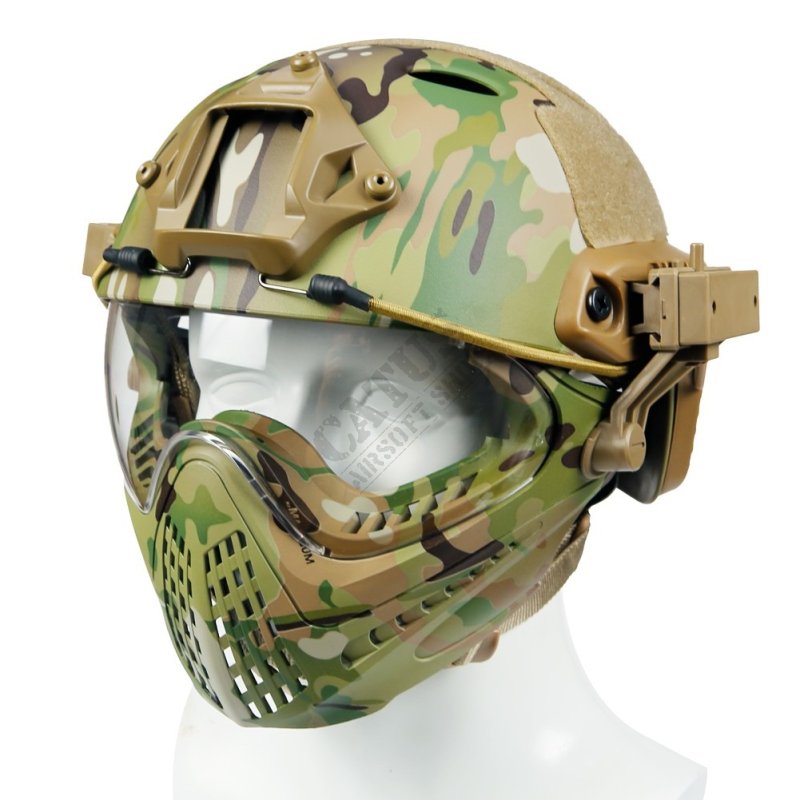 Protective set mask and helmet Piloteer Guerilla Tactical Multicam L