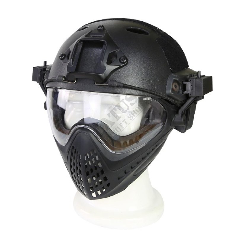 Protective set mask and helmet Piloteer Guerilla Tactical Black M