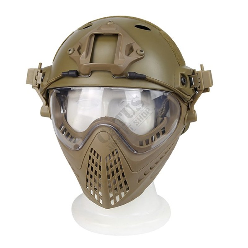 Protective set mask and helmet Piloteer Guerilla Tactical Tan M