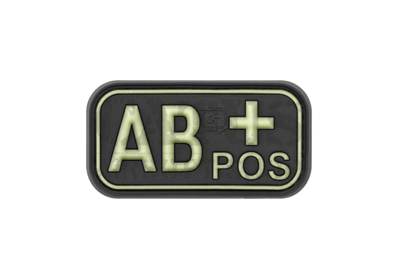 3D velcro patch AB Pos Glow in the Dark 