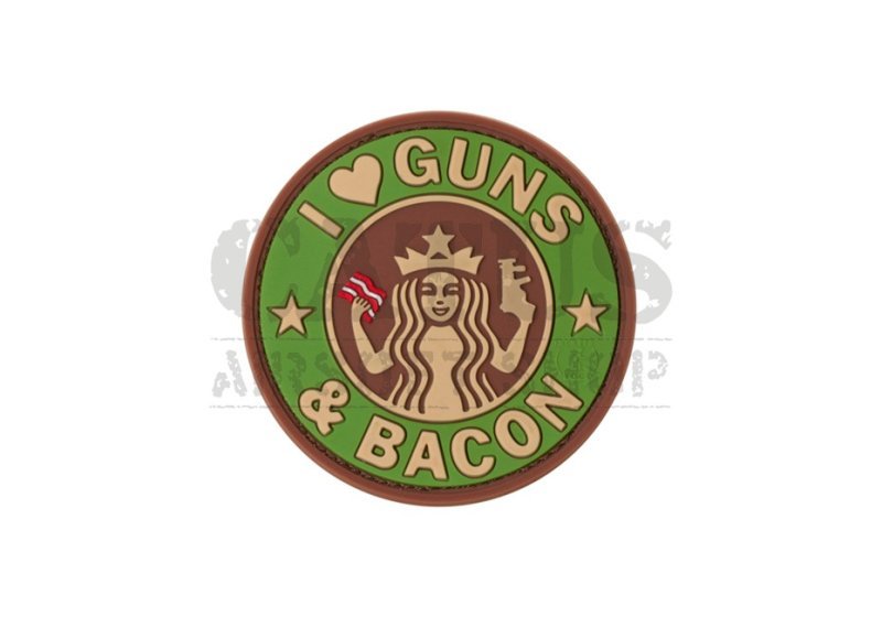 Guns and Bacon Rubber Patch Color Multicam 