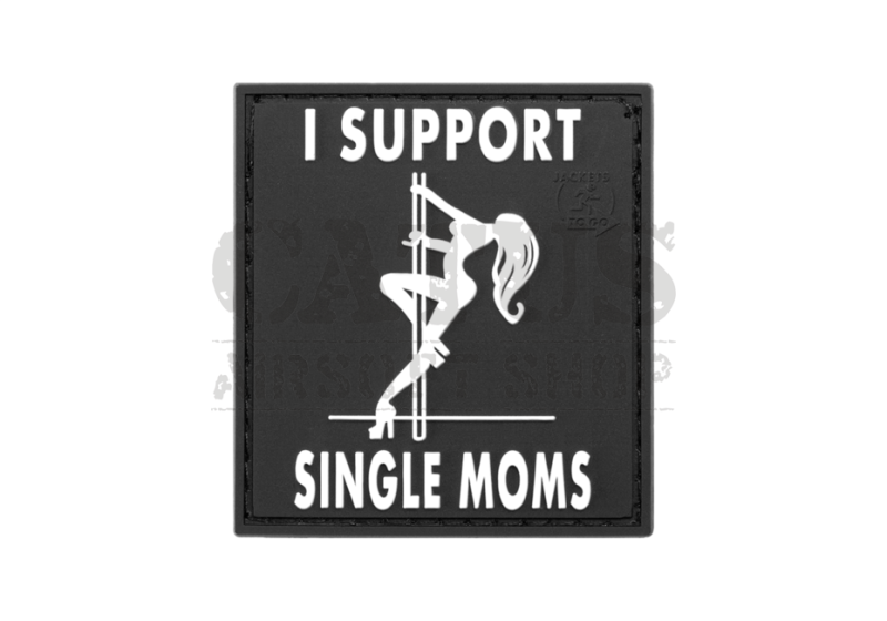 3D velcro patch I Support Single Mums Black-White 