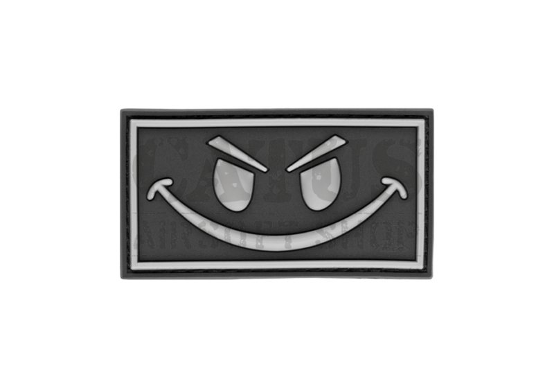 3D velcro patch Evil Smiley Black-White 