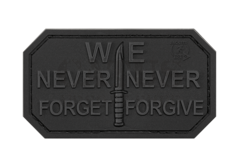 3D velcro patch Never Forget Black 