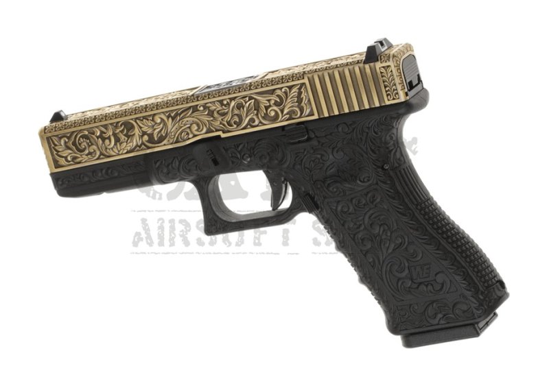 WE airsoft pistol GBB G17 Etched Metal Version Green Gas  