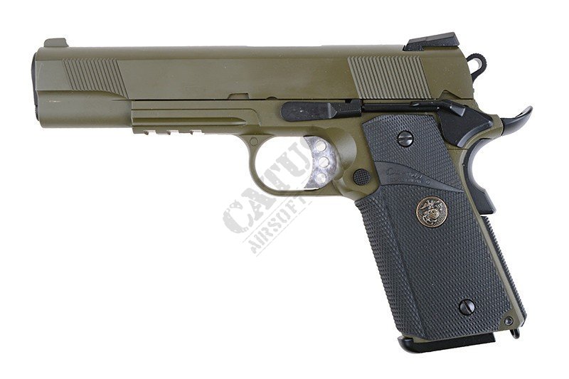 WE airsoft pistol GBB MEU Rail Version Green Gas Oliva 