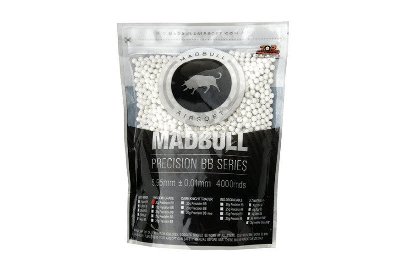 Airsoft BIO BB MadBull Precision Grade 0,25g 4000pcs White 