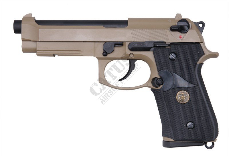 WE airsoft pistol GBB Bereta M9 Green Gas Tan 
