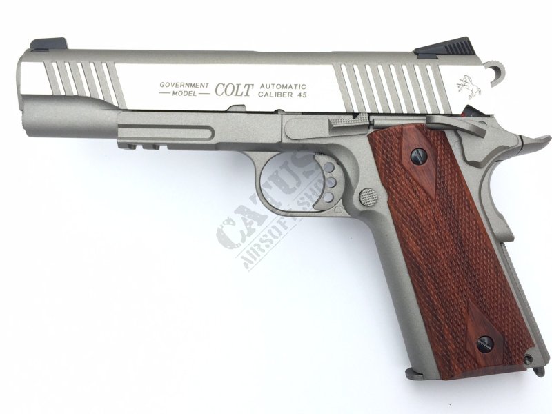 CyberGun airsoft pistol GBB Colt 1911 Rail Co2 Silver 