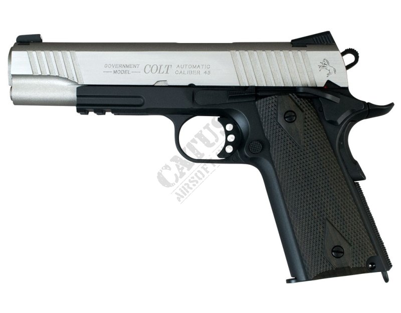 CyberGun airsoft pistol GBB Colt 1911 Rail Co2 Dual Tone 