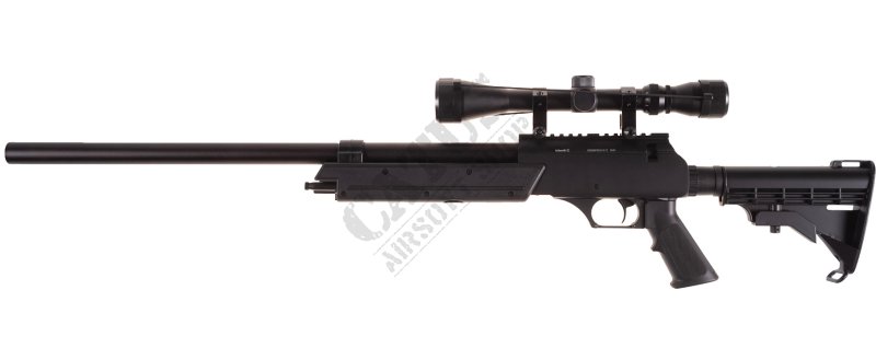 WELL Airsoft Sniper MB06C with rifle scope Black