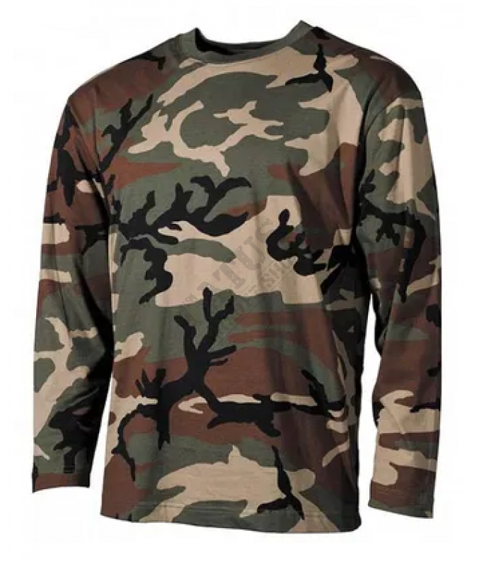 US camouflage long sleeve T-shirt MFH Woodland XXL