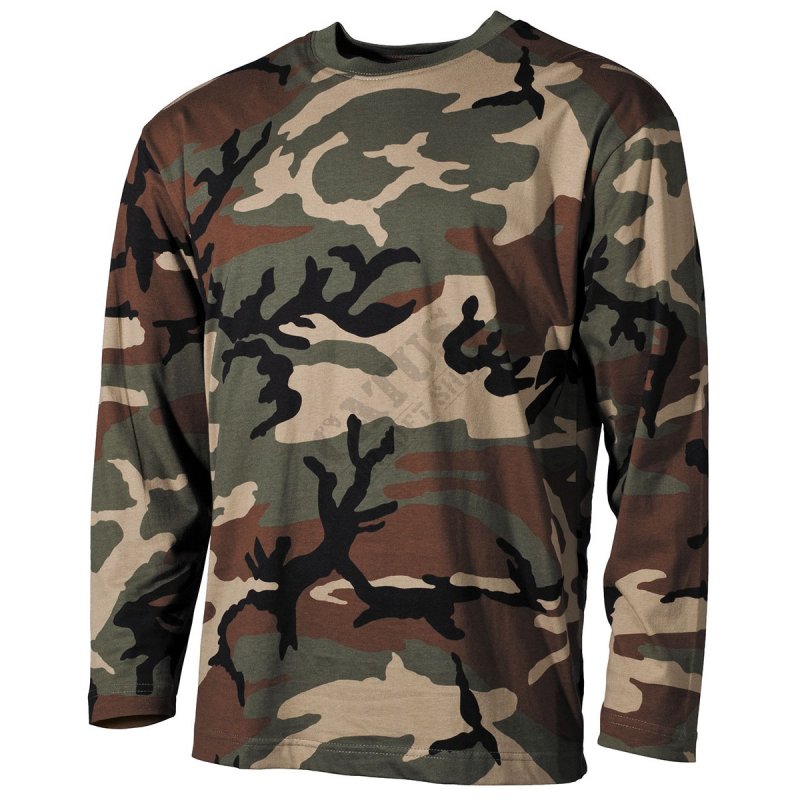 US camouflage long sleeve T-shirt MFH Woodland L