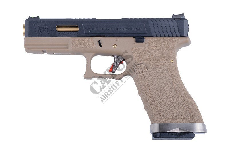 WE airsoft pistol GBB G17 Force Green Gas Tan 