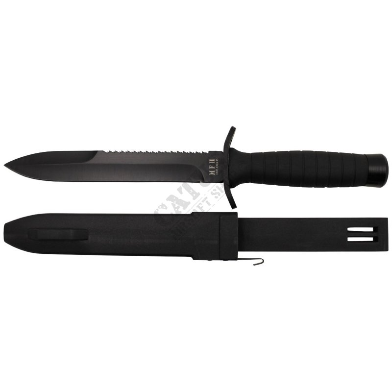 Tactical knife with fixed blade Strike and saw blade MFH Black