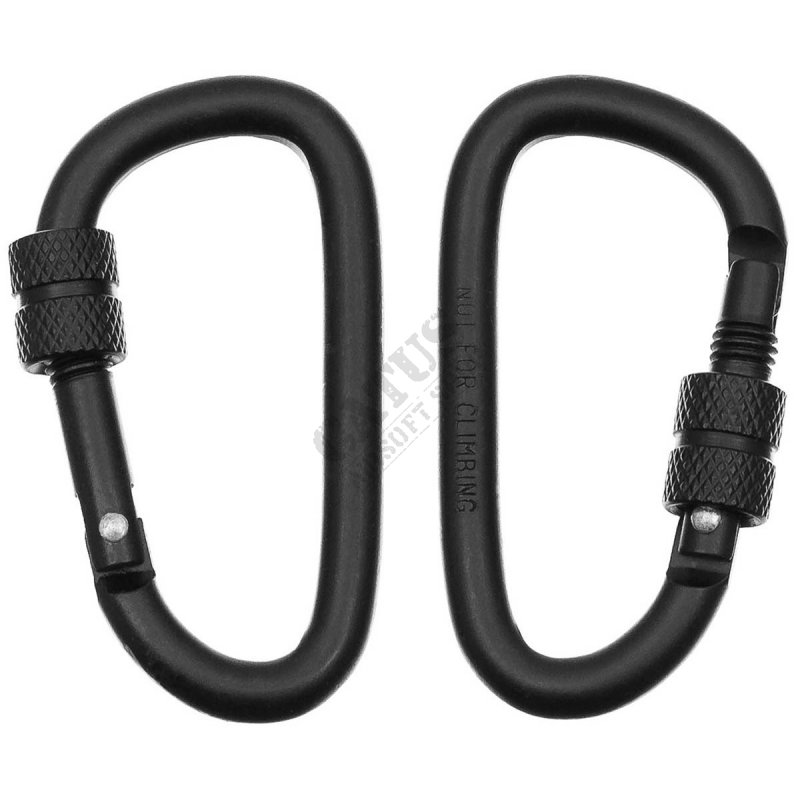 Carabiner with safety 2pcs MFH Black 