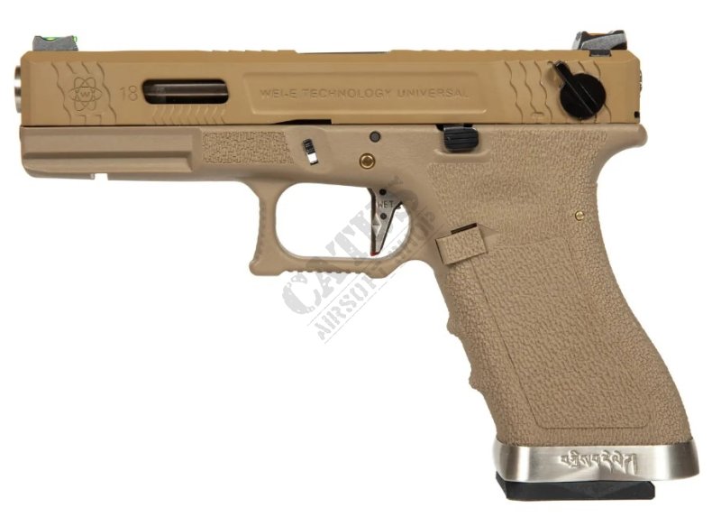 WE airsoft pistol GBB G Force G18 T9 Green Gas Tan 