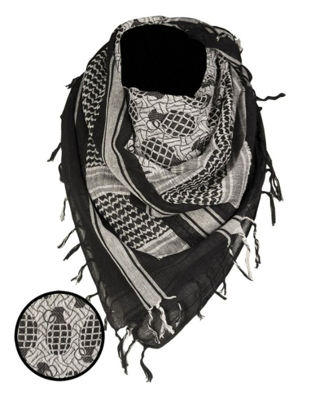 Arafat Shemagh Grenade Mil-Tec Black-White 
