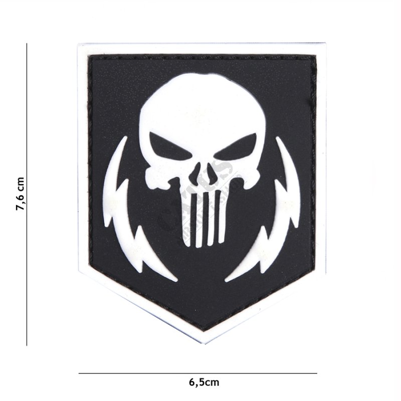 Velcro patch 3D Punisher 101INC White 