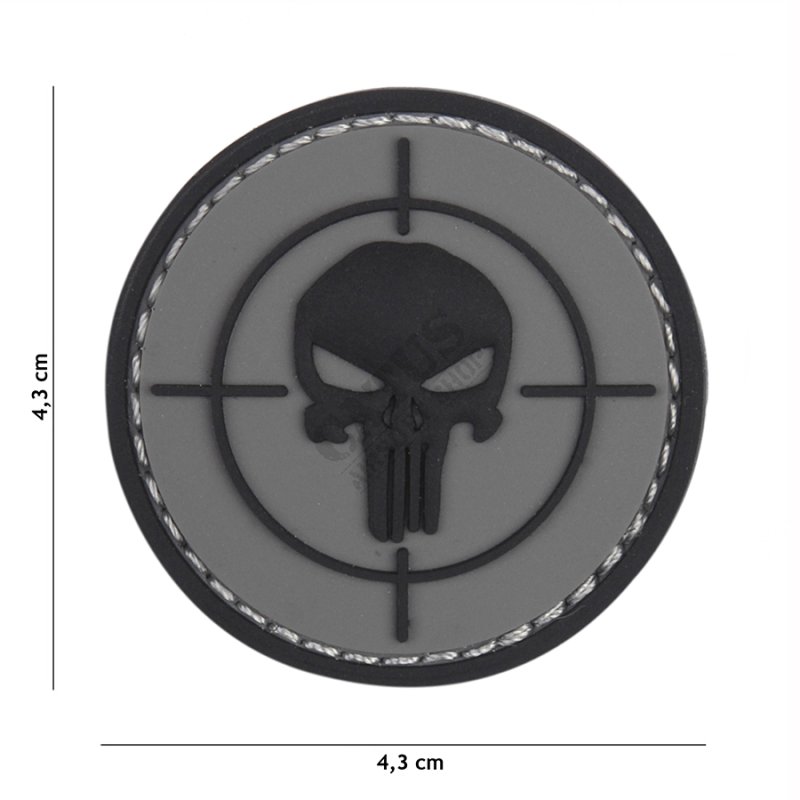 3D Velcro patch Punisher Grey 