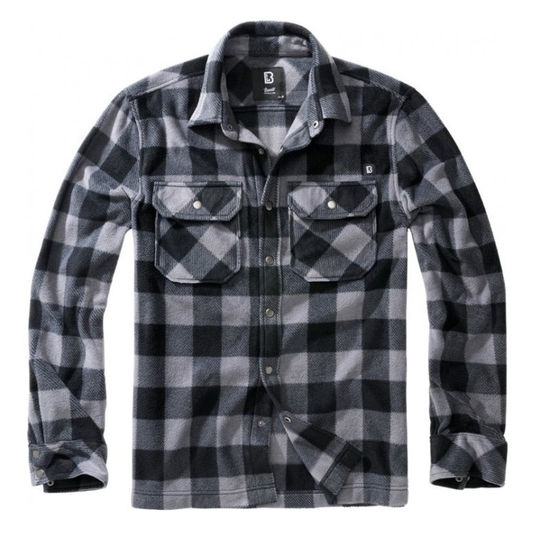 Long sleeved fleece shirt Jeff Brandit Black-gray M
