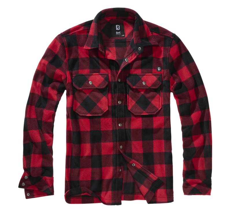 Long sleeved fleece shirt Jeff Brandit Black-Red M