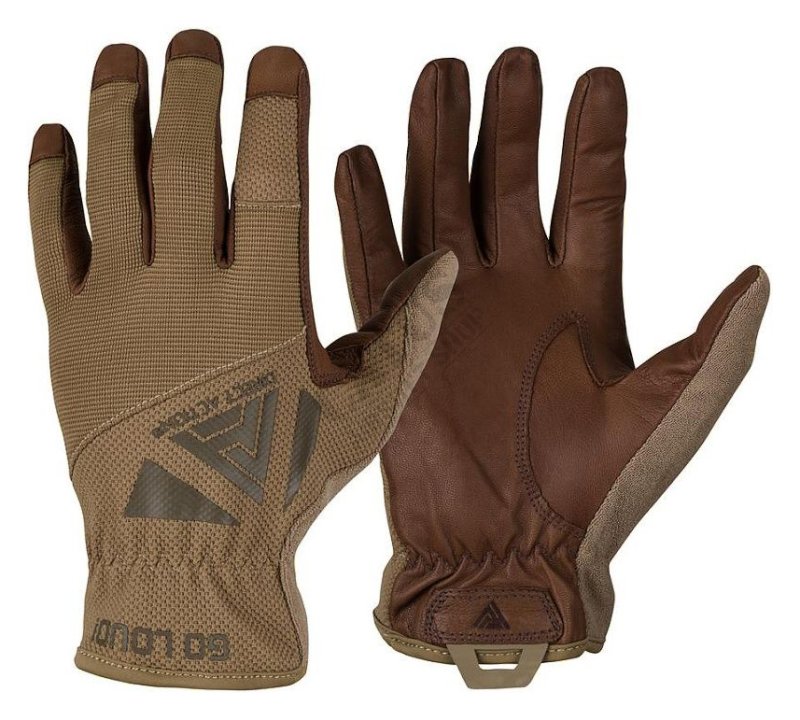 Tactical Gloves Direct Action Light Leather Helikon Coyote Brown M