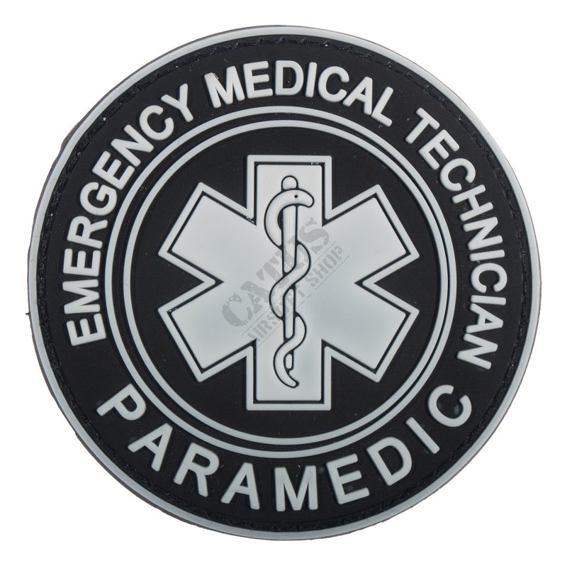 Velcro patch 3D Paramedic Delta Armory Black-White 