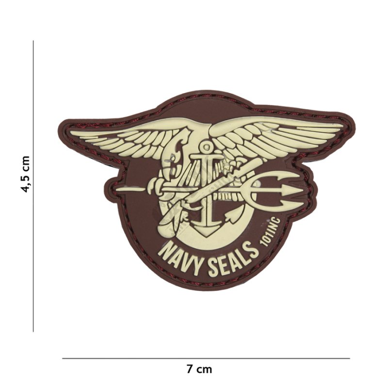 Velcro patch 3D Navy seals 101 INC Brown 