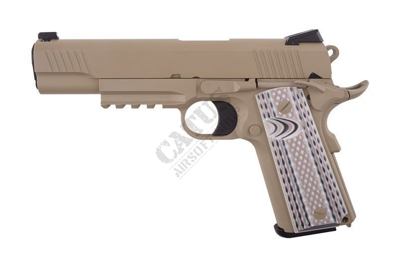 WE airsoft pistol GBB 1911 M45A1 Tactical Green Gas Tan 