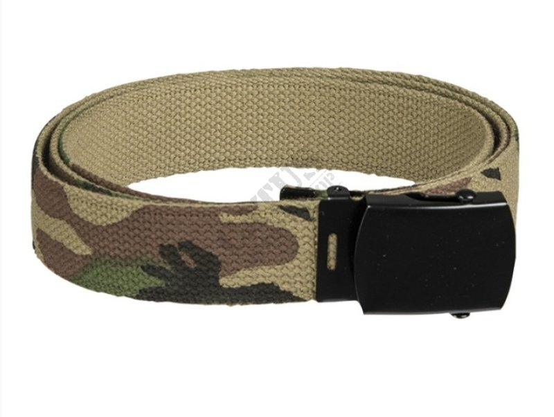Tactical belt US with black buckle 130cm Mil-Tec Woodland 