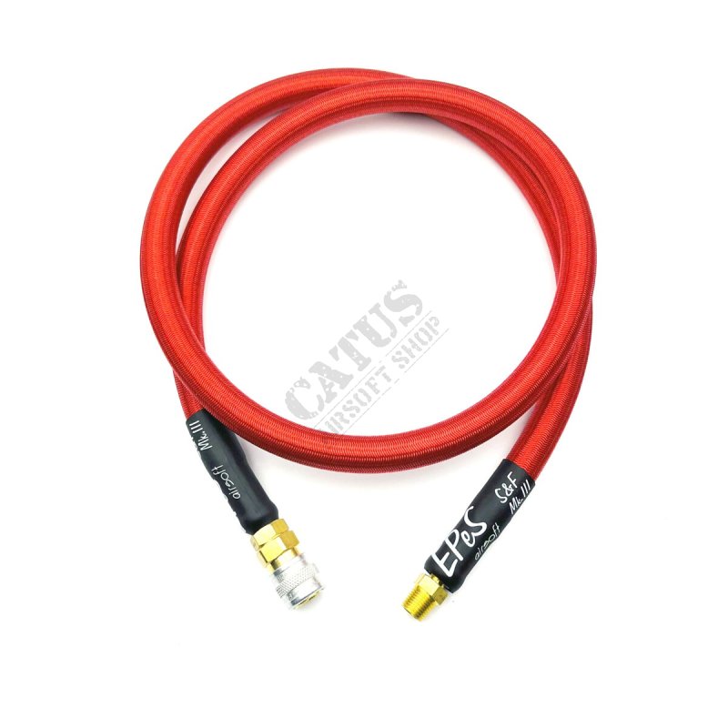 HPA S&F MK hose. II 100cm QD female + 1/8NPT EPeS Airsoft Red 