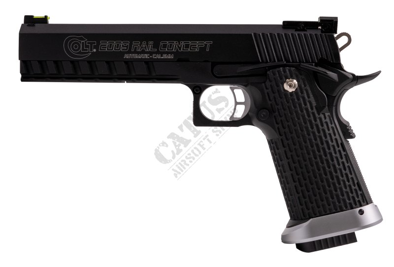 CyberGun airsoft pistol GBB COLT 1911 Rail Concept Green Gas Black 