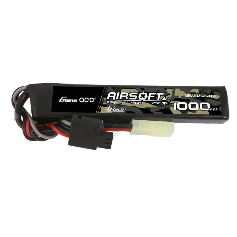 Airsoft battery G-Tech LiPo 7,4V 1000mAh 25C mini Tamiya Gens Ace  
