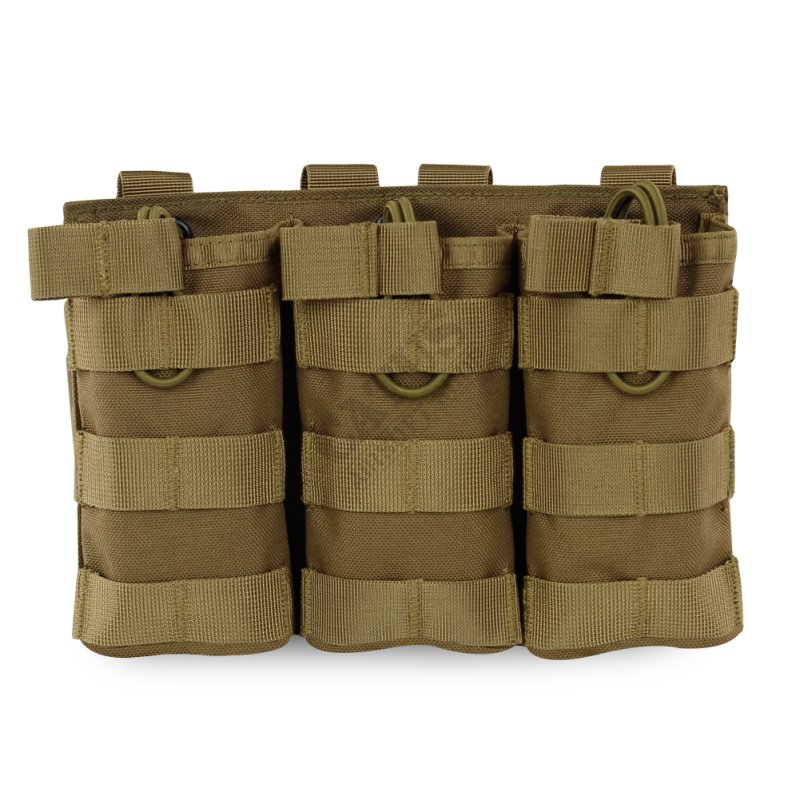 MOLLE triple open holster for M4 Delta Armory magazines Tan 