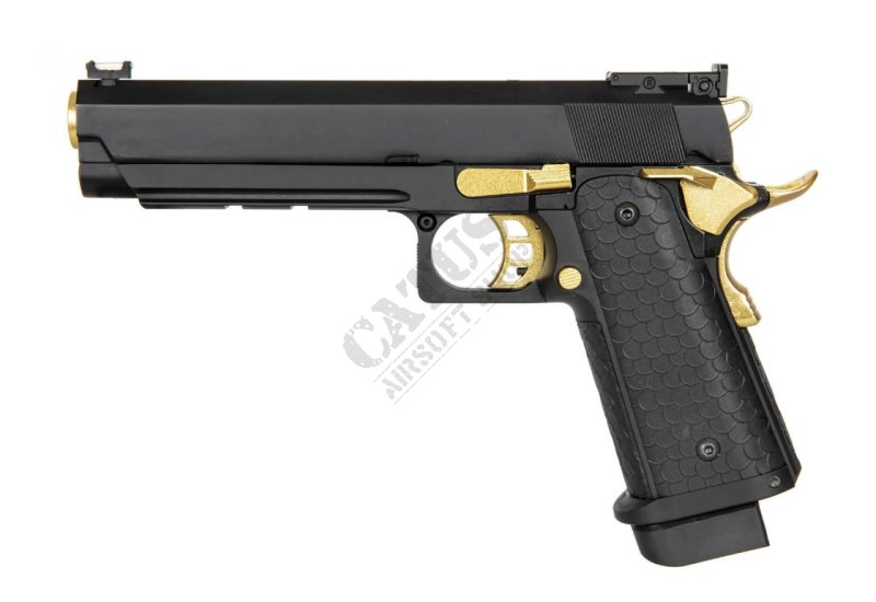 Double Bell airsoft pistol GBB Hi-Capa 5.1 Green Gas Black-gold 