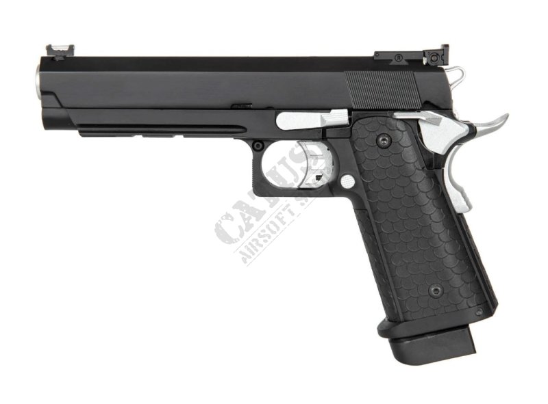 Double Bell airsoft pistol GBB Hi-Capa 5.1 Green Gas Black-Silver