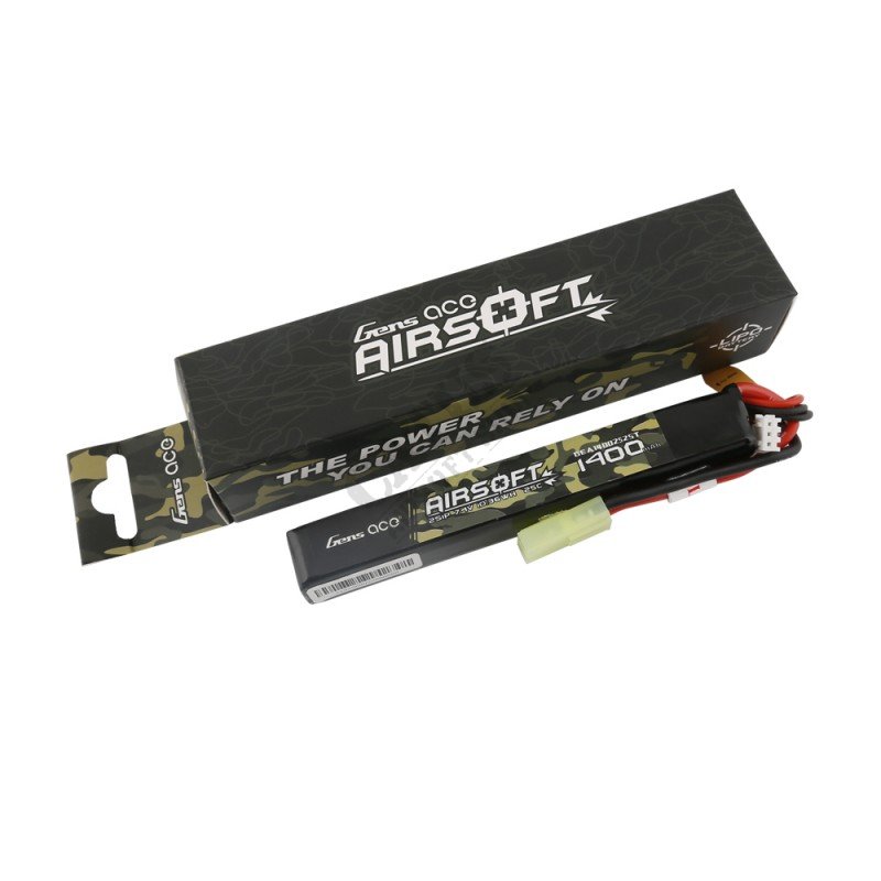 Airsoft baterija LiPo 7,4V 1400mAh 25C mini Tamiya Gens Ace  