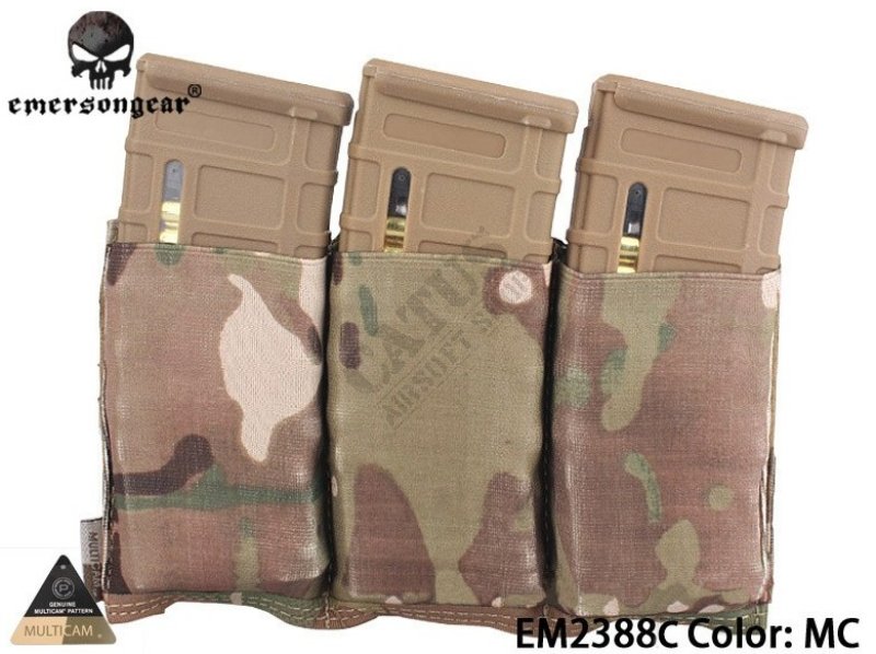 MOLLE triple open holster for M4 Emerson magazines Multicam 